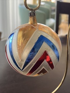 Vintage Mercury Jumbo Glass Christmas Ornament Poland 5” Tall