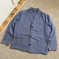 70s Sanfor Vintage French Works Stained Worn Chore Distressed Jacket Size 50