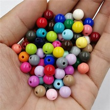 40 PC Glass Beads 8mm Solid Color Round Beads Bracelet Necklace Jewelry Making