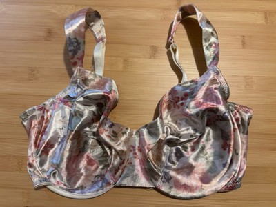 Vintage Victoria's Secret 34D Satin Second Skin Floral Unlined Full Coverage Bra