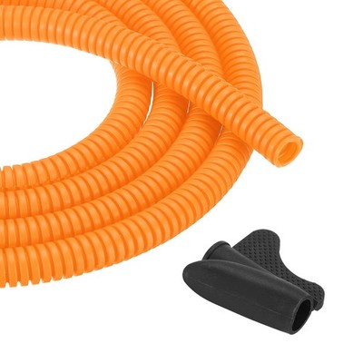 1/4 Inch 100ft Split Wire Loom Tubing, Flexible Cord Protectors, Orange