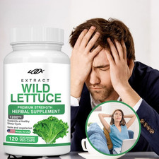 Wild Lettuce Capsules 1200mg - Improve Sleeping,Positive Emotion,Relief The Pain