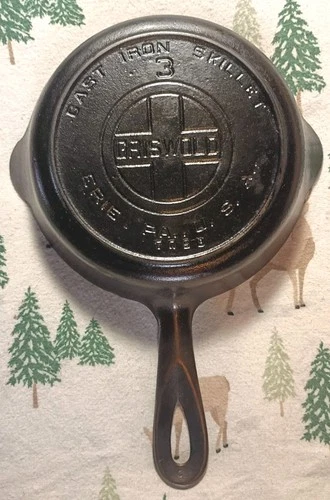 Vintage Griswold #3  Cast Iron Skillet Frying Pan Large Logo Restored...
