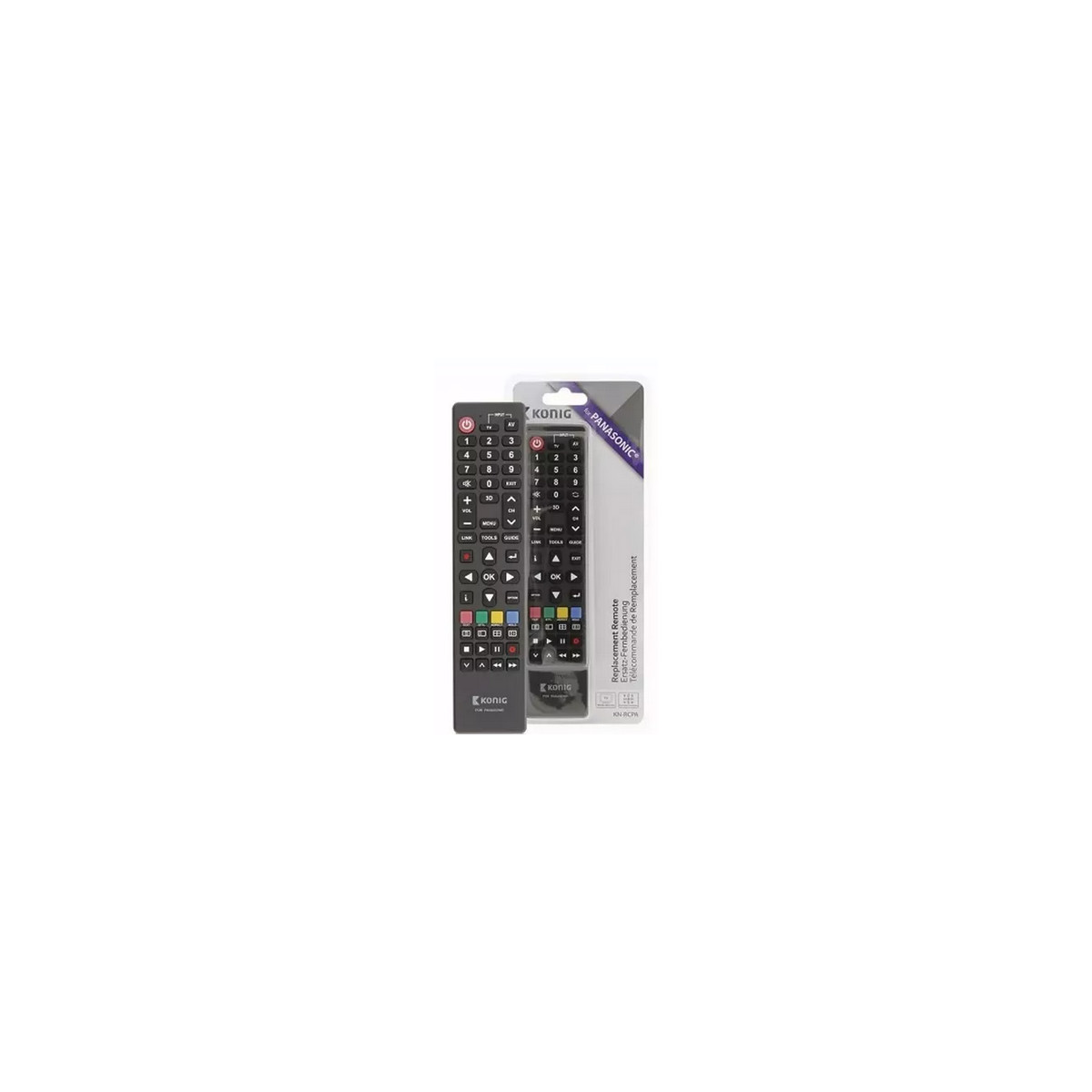Télécommande Panasonic KÖNIG infrarouge prête à l'emploi sans code