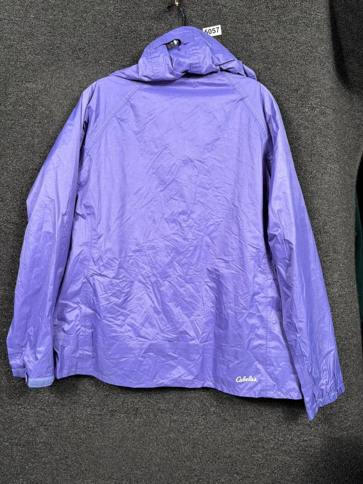 Cabela's Chaqueta Mujer XL Púrpura Con Capucha Lluvia Shell Exterior Senderismo Bolsillos con Cremallera Foto 2 de 4
