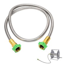 5FT Short Garden Hose Female to Female Stainless Steel Leader Hose for Hose...