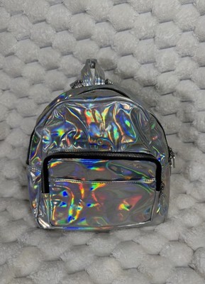 NWOT Metallic Holographic Mini Backpack  - Iridescent Reflective Bag
