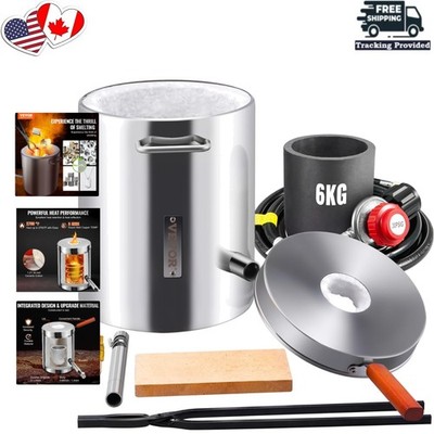 6KG Electric Melting Furnace Gold Metal Smelter 2102  Crucible Ingot Mold Lar...