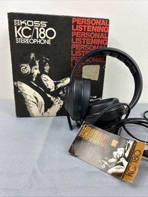 Koss KC -180 Stereo Headphones Vintage Black 6.35 mm Jack Adjustable Made in USA