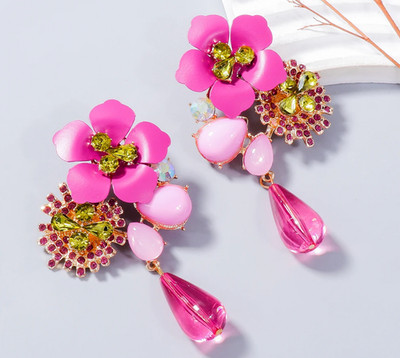 TRENDIG - Urlaub große Blume Statement Ohrringe Blogger Stil UK