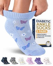 Ankle Diabetic Socks for Women and Men - 6 Pairs  Low Cut Seamless Womens
