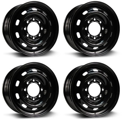Set of 4 17in Black Steel Wheel Rims for 2007+ Nissan, RTXE25C 17x7.5 8x165.1 ET