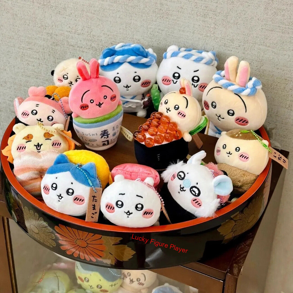 Serie Sushi Chiikawa Hachiware Usagi Momonga Kani Muñeca de Peluche Bolso para Llaves Colgante
