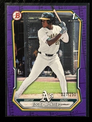 Edgar Montero #BP-139 - 2026 Bowman 1st Bowman Purple Border #/250 - Athletics
