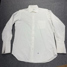 Ascot Chang Dress Shirt Men’s Large White Button Up Long Sleeve Cuffs