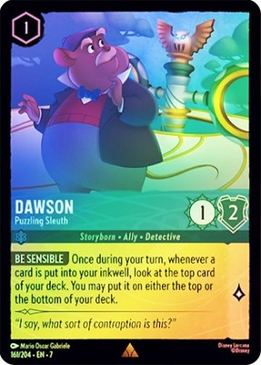 Lorcana  FOIL  Dawson - Puzzling Sleuth  - Archazia s Island # 161