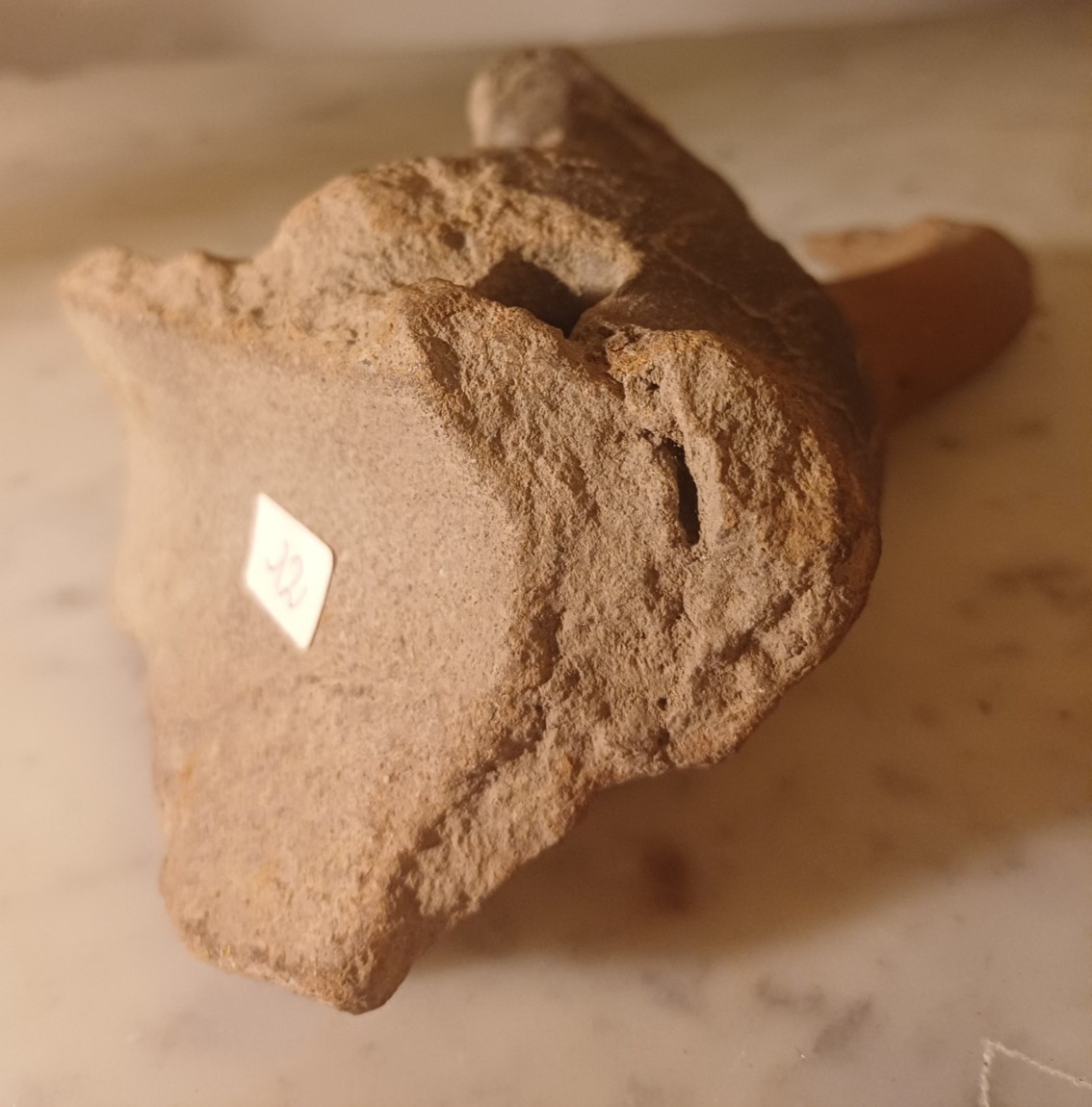 Zoomorphic tile depicting a goose. Indonesia Madjapahit 13th, 15th century