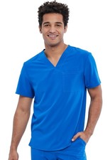 Cherokee Men's Scrubs Tuckable V-Neck in Top CKA689 ROY Royal Free Ship