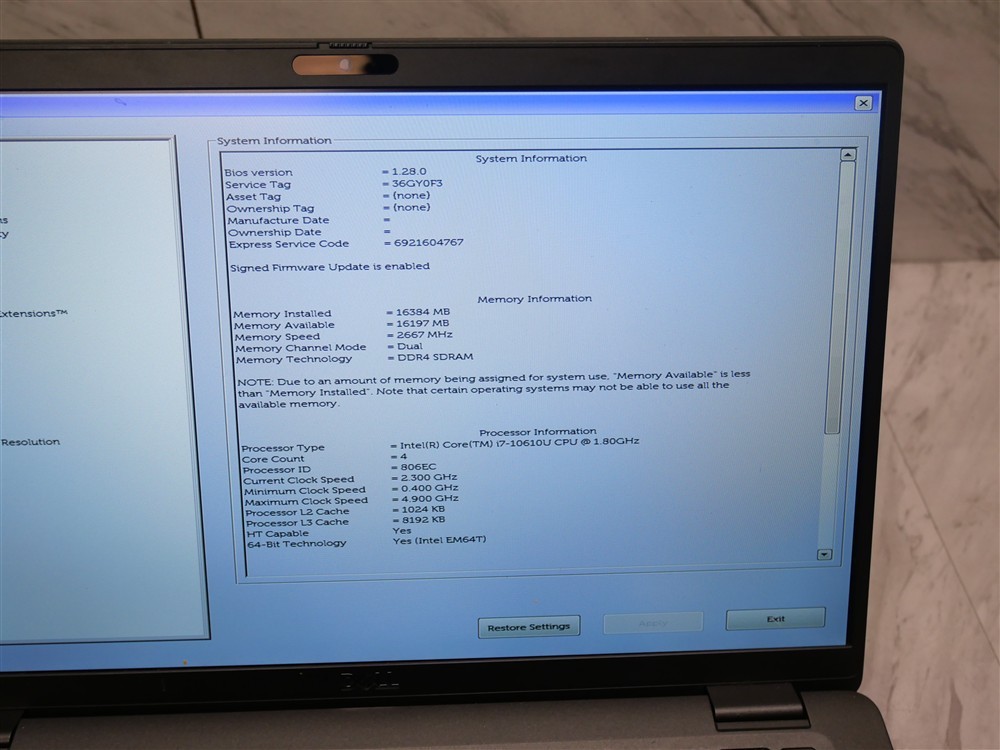 Dell 7410, 14-Inch Laptop, with Intel Core i5 10th Gen., No OS