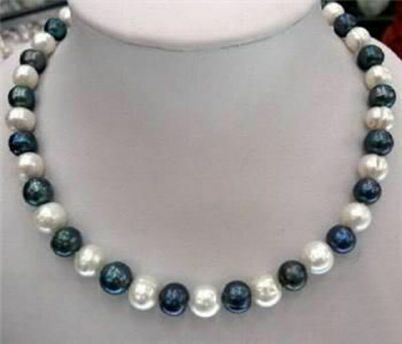 7-8mm White Akoya Cultured Pearl/Amethyst(8mm) Gems 14K GP Clasp Necklace 18