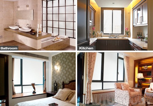 48" x 48" Frosted Glass Film Static Cling Office Bathroom Window Tint 4ft x 4ft - Picture 5 of 8