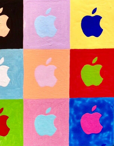 Apple Mac Computer ORIGINAL Gemälde auf Karton Leinwand S.E. . 2000 . COA UNIKAT - Bild 7 von 11