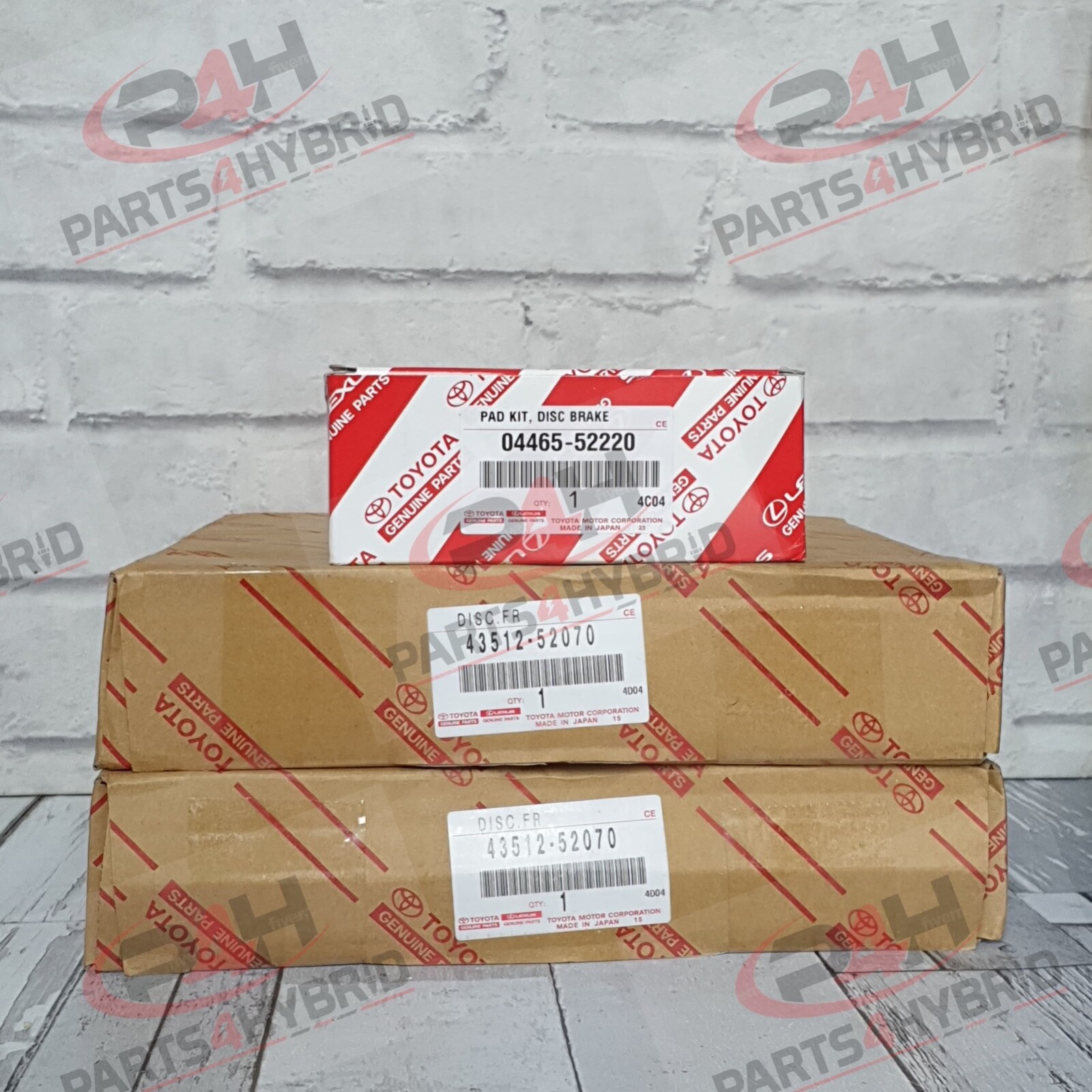 GENUINE TOYOTA SIENTA FRONT BRAKE PADS & DISCS OEM 04465-52220 & 43512-52070