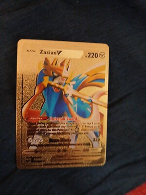 zacian pokemon card gold V - Foil Fan Art Strike (30) This attack also does 30 damage to 1 of your opponent’s Benched Pokémon Hop's Zacian ex 123/193 Price
