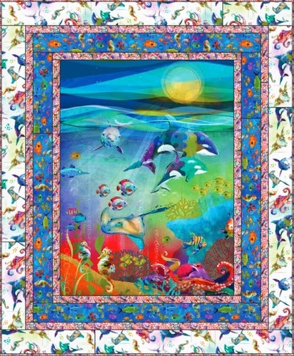 3 Wishes - Shining Sea - Seashells By The Seashore - Sand, Fabric by the Yard - Picture 5 of 5