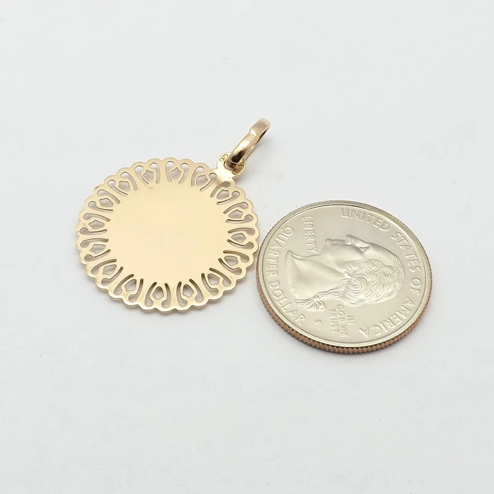 Solid 18k Gold St Saint Anthony Medal Charm Pendant Lattice Edge Italy 750 New - Image 3 of 4