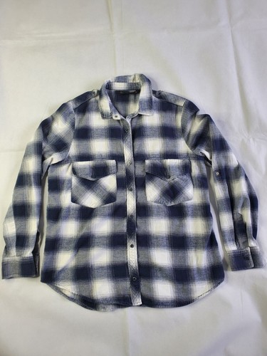 women's plaid snap button shirt