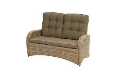 Komfort Sofa verstellbare Lehne Polyrattan 2 Sitzer Garten ...