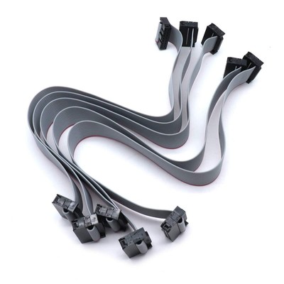 5pcs 2.54mm Pitch 2 Row 14 Pins F/f Idc Connector Flat Ribbon Cable 30cm Length