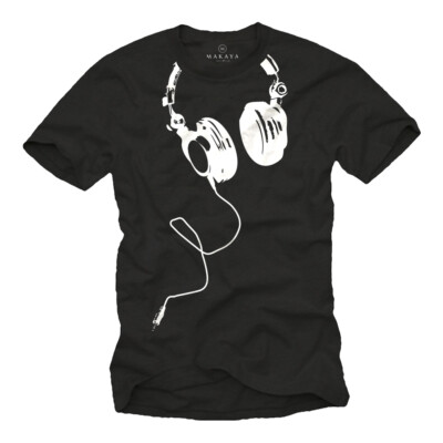 Electro House Musik Herren T-Shirt mit Kopfhörern - Männer Techno Party DJ Shirt