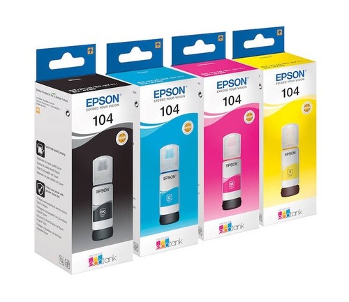 4 x Original Tinte Epson ET-2710 ET-2711 ET-2720 ET2726 ET-4700 / 104  Refill INK | eBay