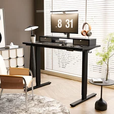 FlexiSpot Height Adjustable Standing Desk with 2 Drawers Monitor Stand Up Desk