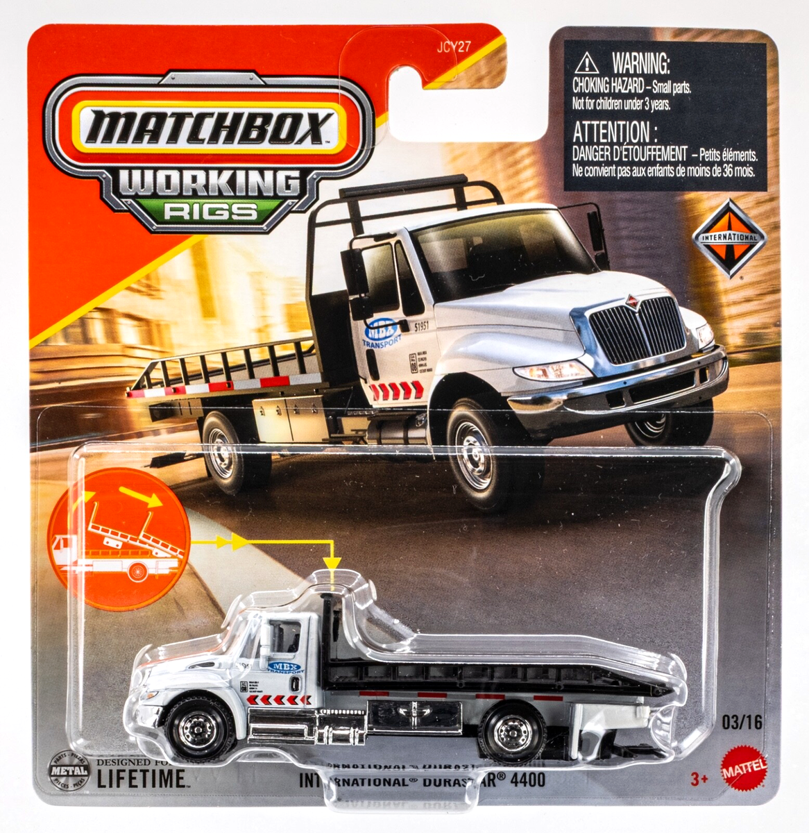 2025 Matchbox Working Rigs #03 International Durastar 4400 WHITE