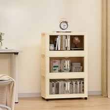 3 Tiers Storage Bins with Lids- Plastic Storage Container Folding Storage Box