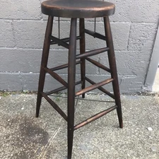 Antique Industrial Stool Hardware Store Wood & Metal General Store 30”