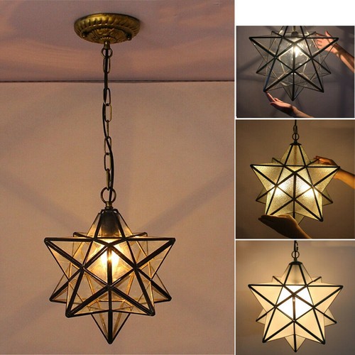 Antique Moravian Star Pendant Light 