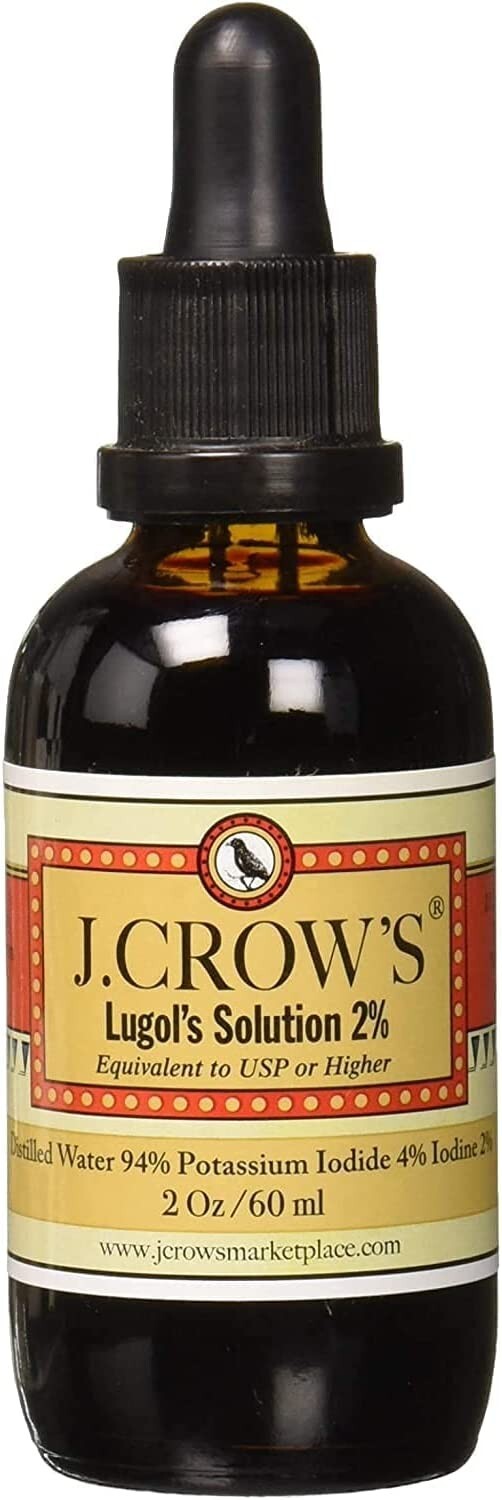 3 BOTTLES J.CROW'S&reg; Lugol's Solution of Iodine 2% 2 Oz, Three Pack, 3 Bottles