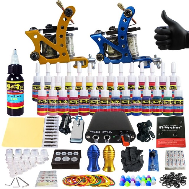 Solong Tattoo Complete Tattoo Kits 2 Tattooing Guns Set