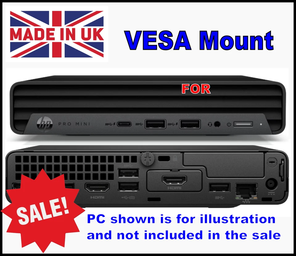 3DBEE HP Pro Mini 400 G9 Business Series VESA Mount & Accessories tiny PC / mini PC