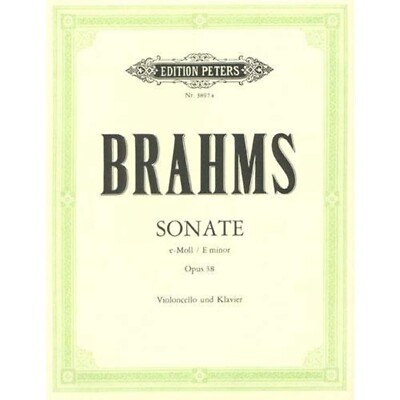 Brahms Cello Sonata n E Minor OPUS 38 BOOK EDITION PETERS KLAVIER VIOLONCELLO