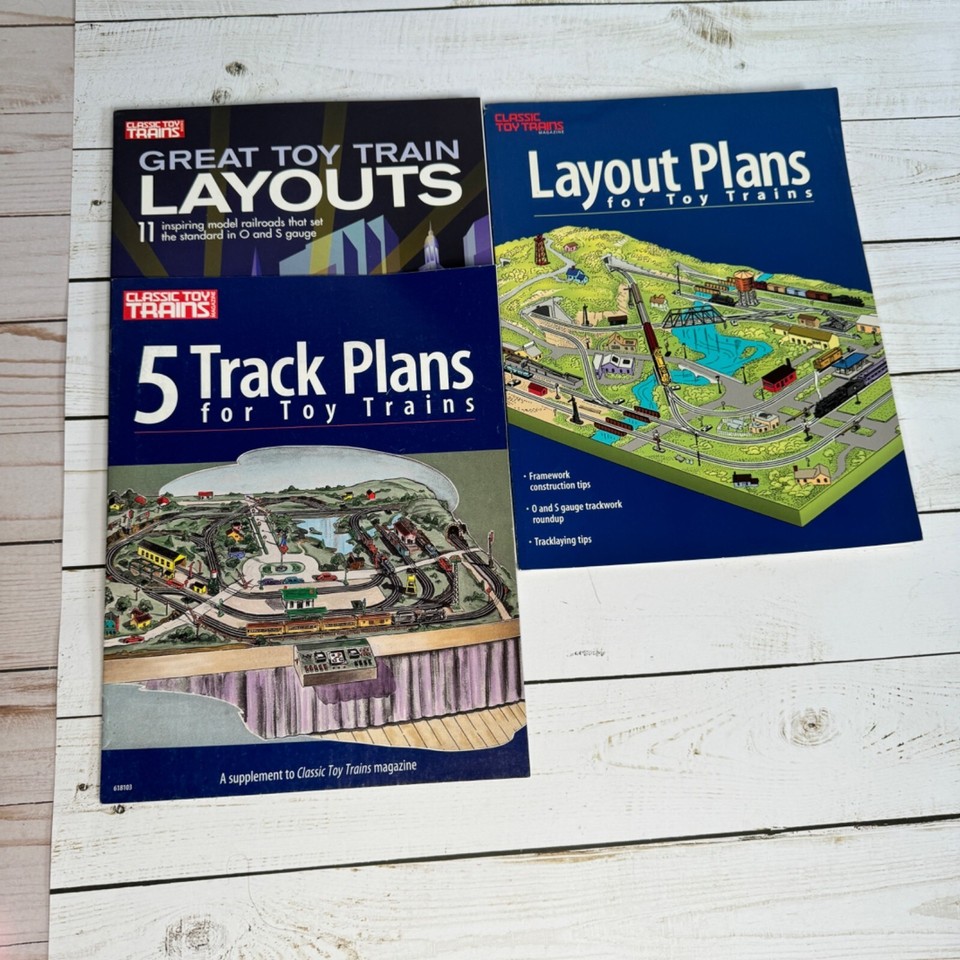 Lot of 3 Classic Toy Trains Magazine Layout & Track Plans Book Set S