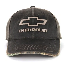 Chevrolet Bowtie Puff Embroidered Brown w/ Realtree Edge Baseball Hat Ball Cap