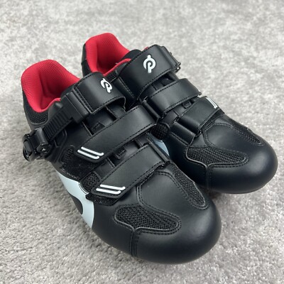 Chaussures De Cyclisme Peloton – Taille 40 EU (9 US Homme / 7 US Femme) – Noir Rouge Avec Cales