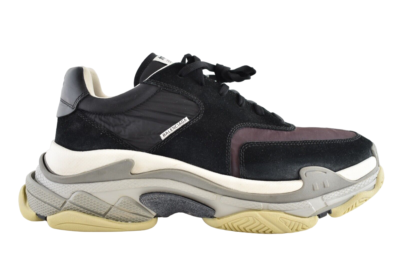 Balenciaga Triple S Mens V2 Black Burgundy Nylon Speed  display picture 2