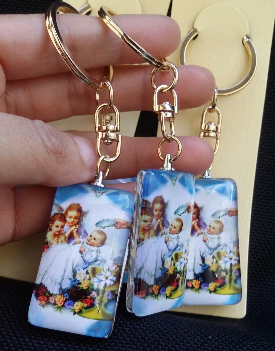 10 Recuerdos De BautizoNiño Mi Bautizo Fiesta Bautizo Favores Niño Llaveros, Niña