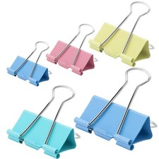 100 Pcs Colored Binder Clips Paper Clamps for Office Home School Supplies